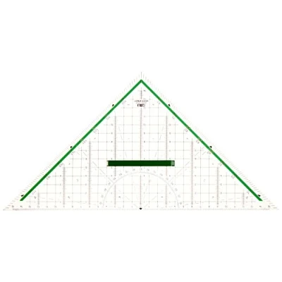 Abbildung von M + R 723320000 Geodreieck 32 cm glasklar hinterlegt, grün, 4004627233212