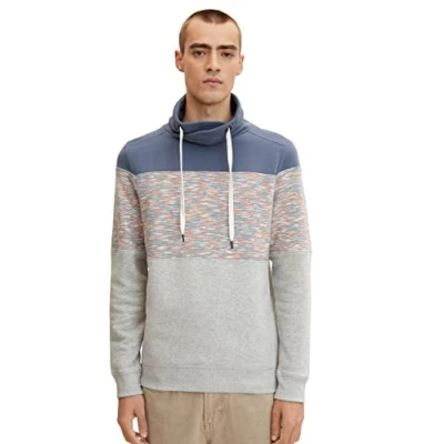 Abbildung von TOM TAILOR Herren Pullover mit Schalkragen 1032924, 30193 Ordinary Grey Melange, L