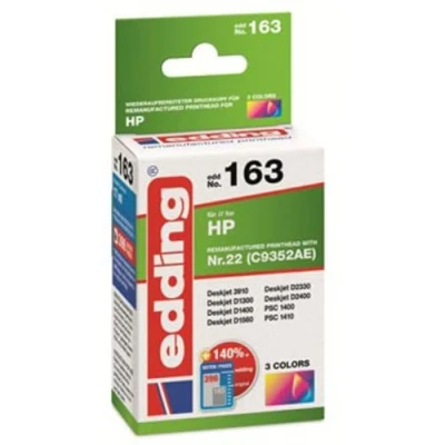 Abbildung von edding Druckerpatrone EDD 163 Einzelpatrone 3 Farbig 17 ml Reichweite 415 Seiten Ersetzt HP 22XL (C9352CE)