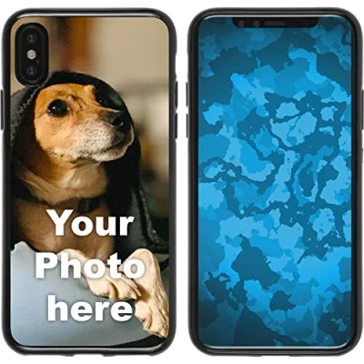 Abbildung von PhoneNatic Case kompatibel mit iPhone X/XS Personalisierte Handyhülle schwarz zum selbst gestalten eigenem Foto …