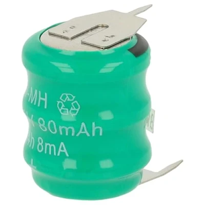 Abbildung von vhbw NiMH Ersatz Knopfzellen Akku Typ V80H 3 Pins 80mAh 3,6V kompatibel mit Modellbau Akkus, Solar Leuchten UVM.