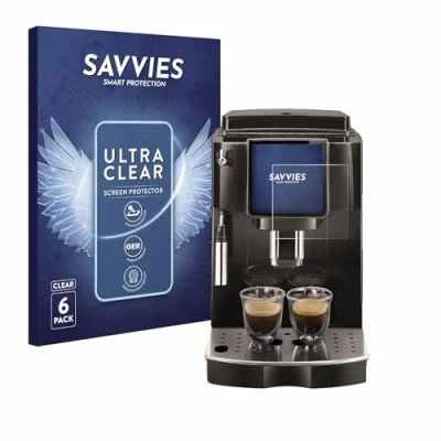 Abbildung von Savvies 6 Stück Schutzfolie für DeLonghi Magnifica Start ECAM222.60 Displayschutz Folie Ultra Transparent