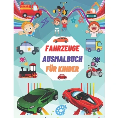 Abbildung von Fahrzeuge Ausmalbuch für Kinder: Erstaunlich Großes Buch der Autos, mit Lastwagen, Zügen, Flugzeugen und Booten zum Ausmalen ... Vorschulkinder, Kleinkinder