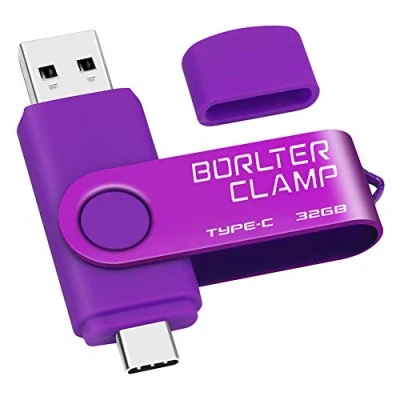 Abbildung von Type C USB Stick 32GB, BorlterClamp 2 in 1 OTG Speicherstick 3.0 Doppelanschluss Flash Laufwerk für Android Smartphone Samsung S10/S9/S8, Huawei, Tablets und Computer (Lila)