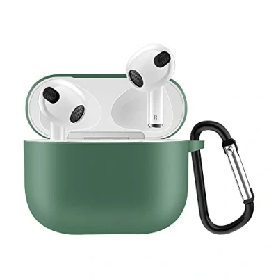 Abbildung von CoverKingz Hülle kompatibel mit AirPods 3 Silikon Schutzhülle Cover Case Tasche Dunkel Grün