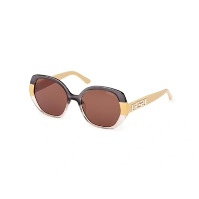 Abbildung von Guess Damen GU7911 41E Gläser SONNENBRILLEN Injiziert Gelb Braun Geometrisch Normal