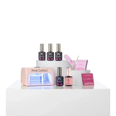Abbildung von Pink Gellac Maniküre Starterset Peel Off Gelnägel 15 ml Shellac Set Nagel Gel UV für 14 Tage schöne Nägel Sets Gelnagellack