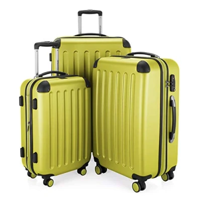 Abbildung von HAUPTSTADTKOFFER SPREE 3er Trolley Set Rollkoffer Reisekoffer, (S, M und L) Koffer Set, 4 Doppel Rollen, Farn