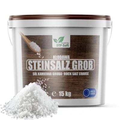 Abbildung von Steinsalz grob im Eimer Kochsalz körniges natürliches Premiumqualität TOP non GMO (15kg)