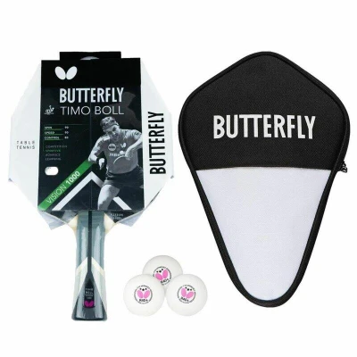 Abbildung von Butterfly 1x Timo Boll Vision 1000 Tischtennisschläger + Hülle 3x TT Bälle
