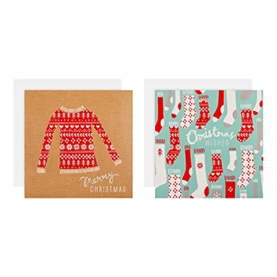 Abbildung von Hallmark Simply for You Collection Weihnachtskarten Set, 20 Karten in 2 gemütlichen, modernen Designs