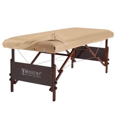 Abbildung von Master Massage Schutzlaken Leder Überzug Lederableckung aus PU für Massageliege Ölresistent Beige