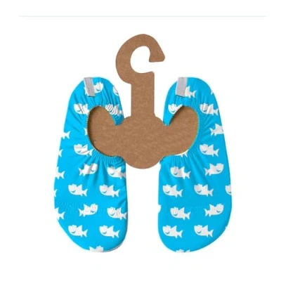 Abbildung von Slipstop Kinder Strandschuhe Anti Rutsch Ballett Schuhe Schwimmschuhe Urlaub Badeschuhe Pool Unisex blau Baby Sharks, Größe 18 20