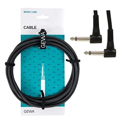 Abbildung von GEWA Patchkabel Basic Line 0,3m, schwarz, 6,3 mm Winkelklinke mono mono,190350