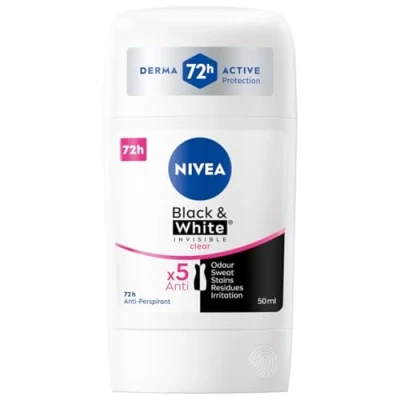 Abbildung von NIVEA Black&amp;White 48 H Invisible Clear Antitranspirant Stift für Damen 50ml