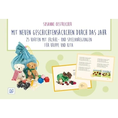 Abbildung von mit neuen Geschichtensäckchen durch das Jahr: 25 Karten Erzähl und Spielanregungen für Krippe Kita
