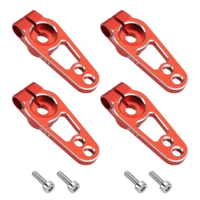 Abbildung von YINETTECH 25T Servo Hupenarm Aluminiumlegierung Servoarm einseitiger Lenkarm M3 Gewinde für 1/10 Maßstab RC Auto kompatibel mit Futaba Servomotoren rot 4 Stück