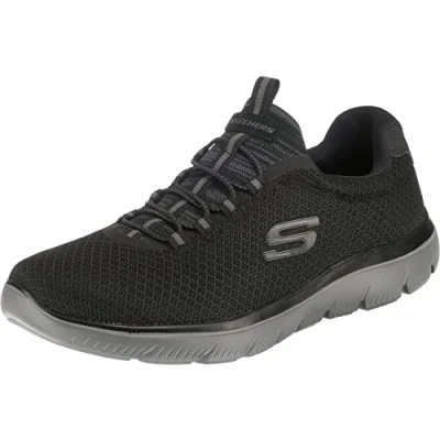 Abbildung von Skechers Herren Summits Sneaker, Black Mesh Charcoal Trim, 39.5 EU