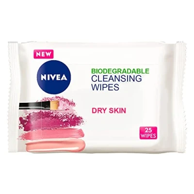 Abbildung von NIVEA 3in1 Pflegende Reinigungstücher trockene Haut (25 Tücher), pflanzliche Make up Entferner Tücher, Gesichtstücher für Haut, sanfte und dennoch effektive Entfernung