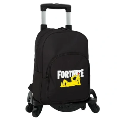 Abbildung von Fortnite Rucksack Crazy Banana + Trolley Mit 4 Schwenkrollen Doppelfach und Vordertasche Seitentaschen Laptopfach 42 x 32 20 cm Toybags