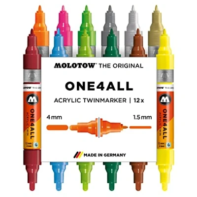 Abbildung von Molotow Permanentmarker One4All Acrylic Twin Basic Set 2 1,5 und 4mm V
