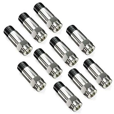 Abbildung von deleyCON 10x F Kompressionsstecker bis 7mm Stecker für Koaxialkabel SAT TV Kabel Pressstecker Hohe Rückflussdämpfung Robuste Ausführung
