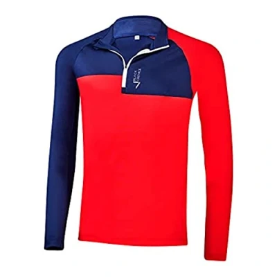 Abbildung von Black Crevice Herren Zipper Funktionsshirt, navy/rot, S