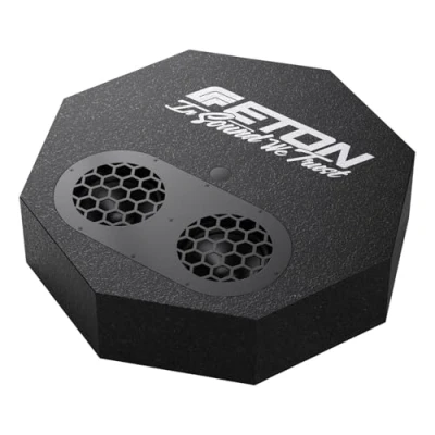 Abbildung von Eton Res Flat Flacher Aktiver Reserverad Subwoofer 300 Watt RMS 2X 13cm Langhub 126mm Gesamthöhe