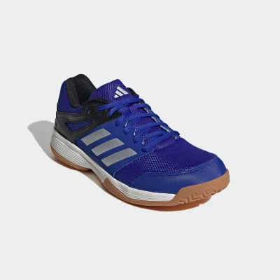 Abbildung von adidas Performance Speedcourt Indoor Trainingsschuh Lucid blue silver metallic gum, Größe: 48, gum Schuhe