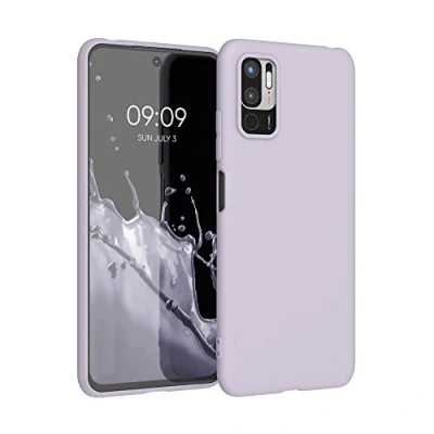 Abbildung von kwmobile Hülle kompatibel mit Xiaomi Redmi Note 10 5G weiches TPU Silikon Case Cover geeignet für kabelloses Laden Lavendel