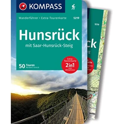 Abbildung von KOMPASS Wanderführer Hunsrück mit Saar Steig, 50 Touren Extra Tourenkarte: GPS Daten zum Download