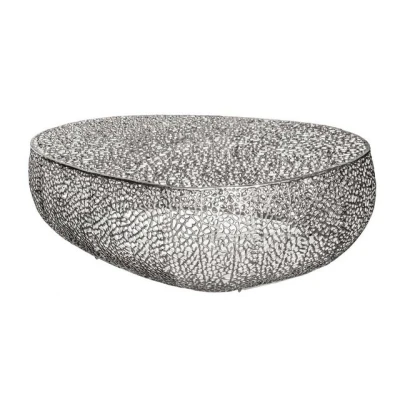 Abbildung von riess ambiente Couchtisch ABSTRACT LEAF 122cm silber (Einzelartikel, 1 St), Wohnzimmer · Metall Handarbeit Modern