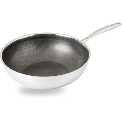 Abbildung von HENSSLERS Wok, Edelstahl, (1 tlg.), 3 Schicht Materia, Wabenstruktur und Antihaftbeschichtung, Induktion