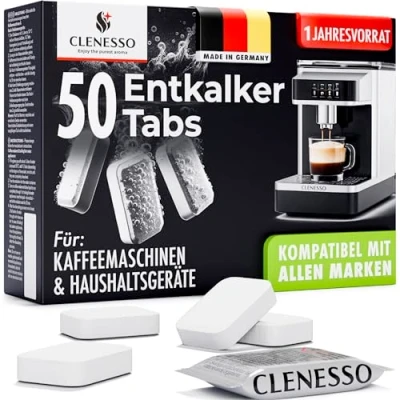 Abbildung von CLENESSO Entkalkungstabletten (CLENESSO Entkalker Tabs für Kaffeevollautomaten)