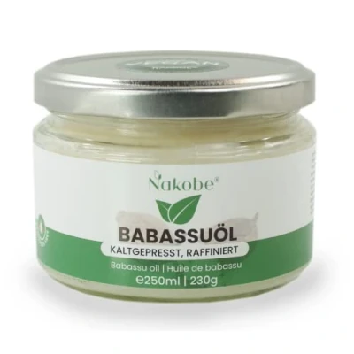 Abbildung von Nakobe Babassuöl raffiniert, 100% Rein, Basisöl (250ml)