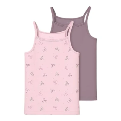 Abbildung von Name it Nkfstrap BOW 2 PACK Unterhemd/shirt für Kinder, Größe: 158/164, Barely pink