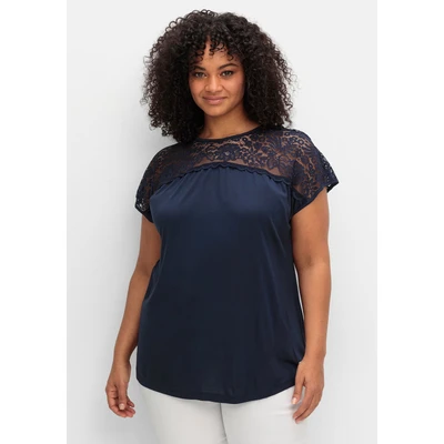 Abbildung von Sheego Bluse, Damen, Größe: 40/42, Tiefblau