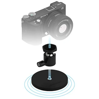 Abbildung von SABRENT Kamera Magnethalter 88mm 55KG mit 360 Grad drehbarem Kugelkopf, und 1/4 Schraubengewinde, Kamerahalterung für Blink Actioncam DSLR GoPro usw. (CS MG88)