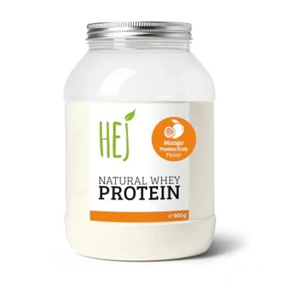 Abbildung von HEJ Whey Protein Pulver Eiweißpulver für Muskelaufbau &amp; Fitness 21,6g Eiweiß pro Portion Als Shake oder Zutat Mango Passion Fruit 900g