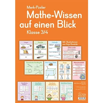Abbildung von Verlag an der Ruhr Poster Merk Mathe Wissen auf einen Blick Klasse 3/4
