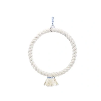 Abbildung von Nobby Vogelkletterring, Baumwolle, Weiß, 34 cm; Für Sittiche und Papageien