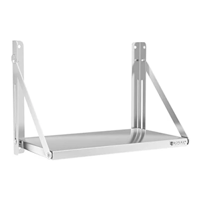 Abbildung von Royal Catering Hängeregal Wandbord klappbar 40 kg Wandregal 60 x 30 cm Edelstahl Küchenregal