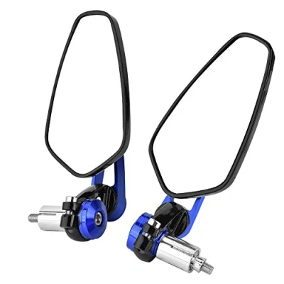 Abbildung von Motorrad Rückspiegel, Universal Aluminium Alloy Lenkerende Seitenspiegel Verstellbare Rückspiegel mit 7/8 &quot;(Blau)