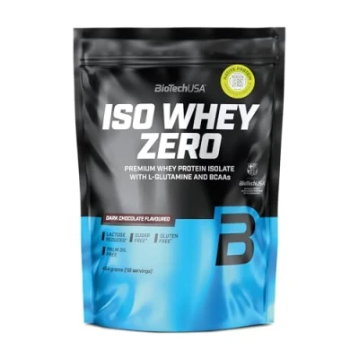 Abbildung von BioTechUSA Iso Whey Zero Premium Protein Isolate Grass Fed Enzyme Free Sugar and Gluten free, 454g, Dunkle Schokolade