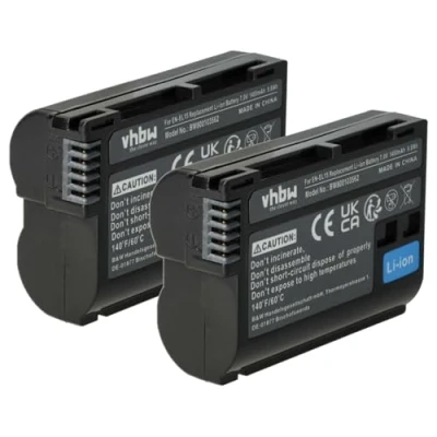 Abbildung von vhbw 2X Akku kompatibel mit Nikon D810a, D850, Z6, Z7, D800E, D8000, Z5, Z6 II, Z7 D810, Z8 Kamera (1400 mAh, 7 V, Li Ion), Infochip