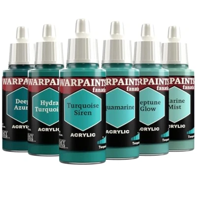 Abbildung von The Army Painter, Warpaints Fanatic Flexible Triad: Turquoises, 6 x 18 ml Acrylfarbe, Miniatur Hobbybemalung, Für Wargaming