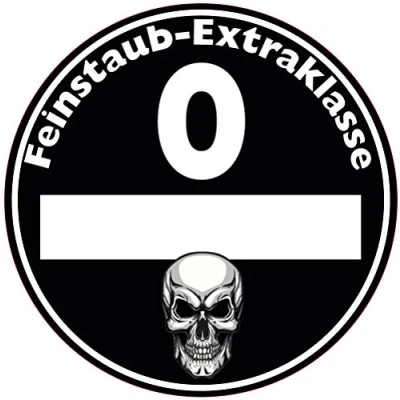 Abbildung von chemstickattack Feinstaub Plakette Aufkleber Sticker Diesel Umwelt TÜV transparent innen klebend, 2 Stück! JDM Auto Tuning Fun Motorrad LKW schwarz