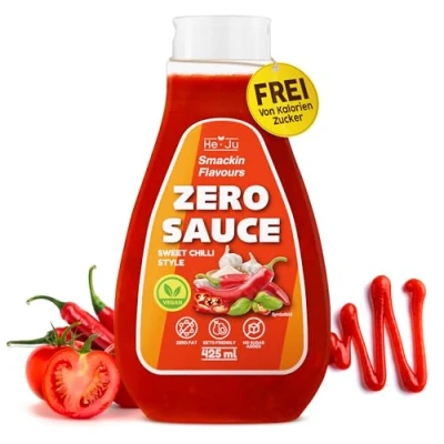 Abbildung von He Ju Zero Sauce Sweet Chili 1x 425ml Light Sauce, ohne Fett und Zuckerzusatz, vegan glutenfrei, Keto Diät geeignet (425 ml (1er Pack), Style)