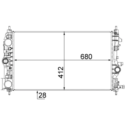 Abbildung von MAHLE ORIGINAL CR 1782 000S Kühler, Motorkühlung für Fahrzeuge mit Klimaanlage 680 412 28 Kühlrippen gelötet OPEL: Insignia A Sports Tourer