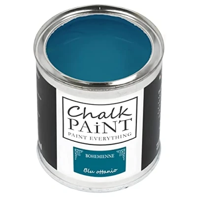 Abbildung von Chalk Paint Everything® Blu Ottanio (Petrolblau) (750 ml) Wasserbasierte Kreidefarbe für Shabby Chic Möbel, Dekoration und Recycling Projekte Ungiftig, leicht anzuwenden